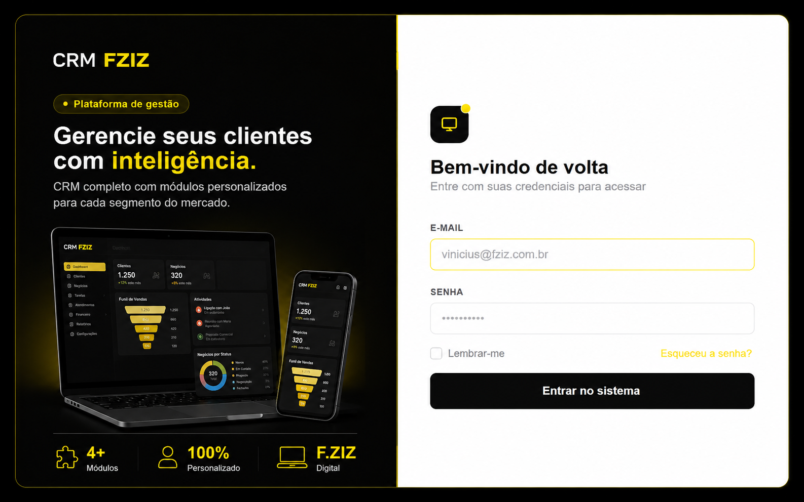 Dashboard CRM FZIZ